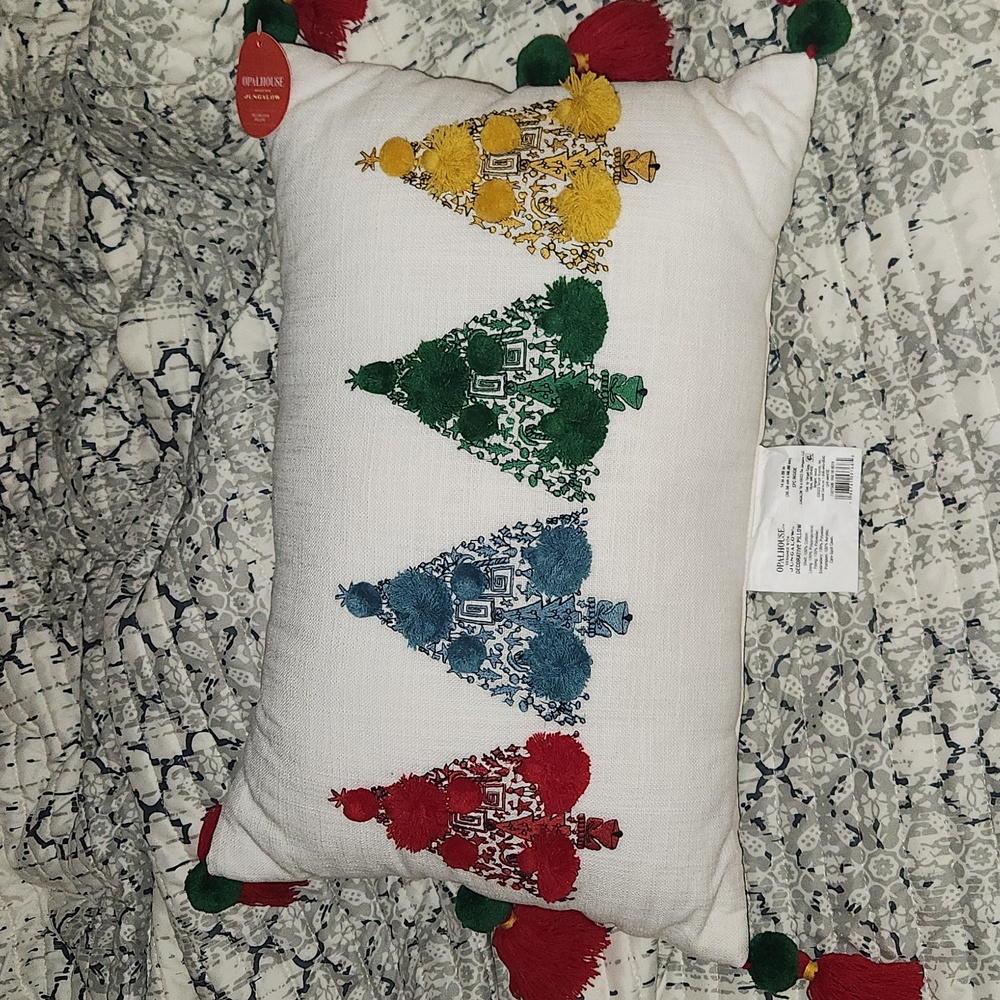 One Opalhouse Tassel Christmas Tree  Accent Pillow  14x20 NWT.